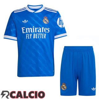 Terza Maglie Calcio Real Madrid Bambino Blu 2025/2026