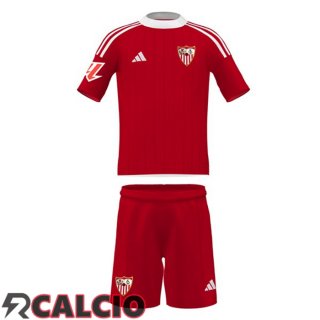 Seconda Maglie Calcio Sevilla FC Bambino Rosso 2025/2026