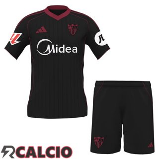 Terza Maglie Calcio Sevilla FC Bambino Nero 2025/2026