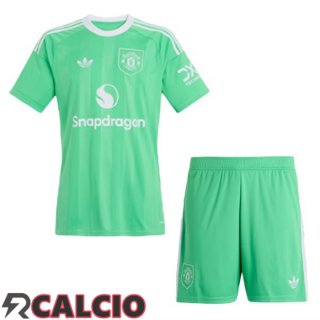 Maglie Calcio Manchester United Bambino Portiere Verde 2025/2026