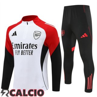 Insieme Tuta Calcio Arsenal Bianco Nero Rosso 2025/2026