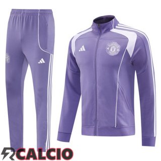 Insieme Tuta Calcio - Giacca Manchester United Viola 2025/2026