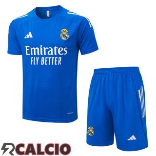 Insieme T Shirt Allenamento Real Madrid + Pantaloncini Blu 2025/2026
