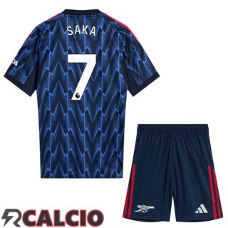 Seconda Maglia Arsenal (SAKA 7) Bambino Blu Reale 2025/2026