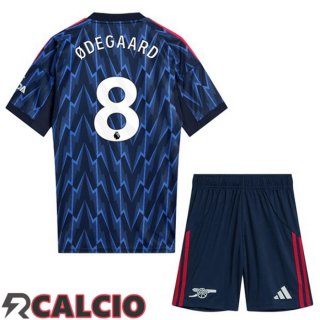 Seconda Maglia Arsenal (ØDEGAARD 8) Bambino Blu Reale 2025/2026