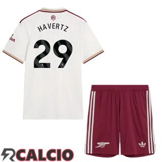 Terza Maglia Arsenal (HAVERTZ 29) Bambino Bianco 2025/2026