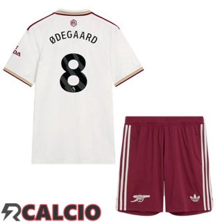 Terza Maglia Arsenal (ØDEGAARD 8) Bambino Bianco 2025/2026