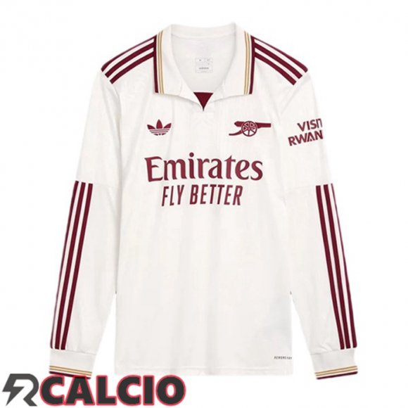 Terza Maglie Calcio Arsenal Manica Lunga Bianco 2025/2026