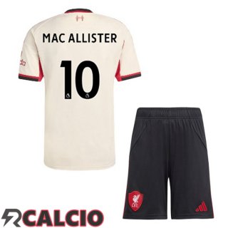 Seconda Maglia FC Liverpool (MAC ALLISTER 10) Bambino Giallo 2025/2026