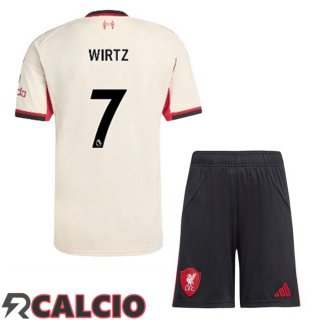 Seconda Maglia FC Liverpool (WIRTZ 7) Bambino Giallo 2025/2026