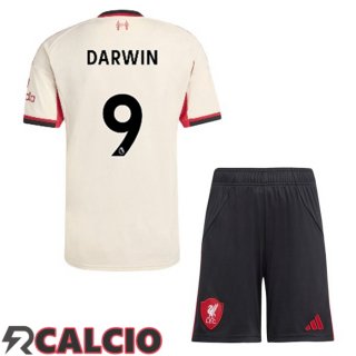 Seconda Maglia FC Liverpool (DARWIN 9) Bambino Giallo 2025/2026