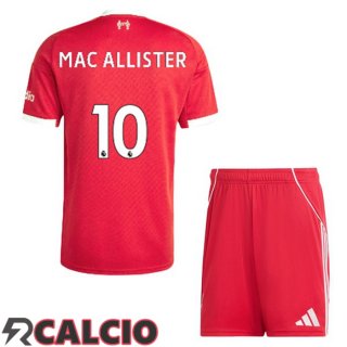 Prima Maglia FC Liverpool (MAC ALLISTER 10) Bambino Rosso 2025/2026