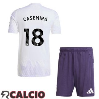 Seconda Maglia Manchester United (CASEMIRO 18) Bambino Bianco 2025/2026
