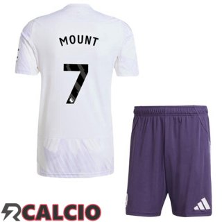 Seconda Maglia Manchester United (MOUNT 7) Bambino Bianco 2025/2026