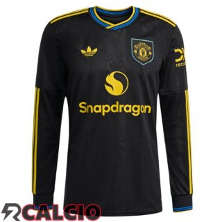 Terza Maglie Calcio Manchester United Manica Lunga Nero 2025/2026