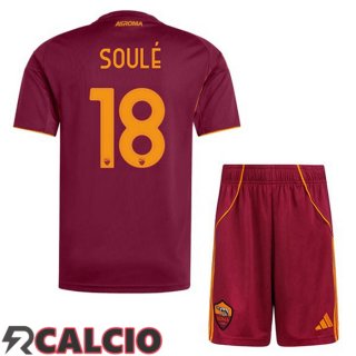 Prima Maglia AS Roma (SOULÉ 18) Bambino Rosso 2025/2026