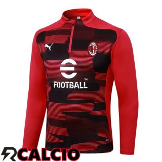 Felpa Allenamento AC Milan Nero Rosso 2024/2025
