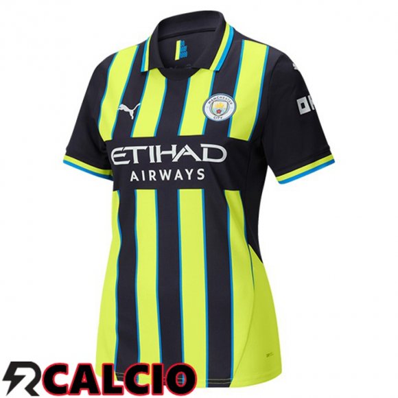 Seconda Maglia Manchester City Donna Verde Nero 2024/2025