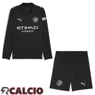 Seconda Maglia Manchester City Bambino Manica Lunga Nero 2025/2026