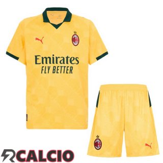 Terza Maglie Calcio AC Milan Bambino Giallo 2025/2026