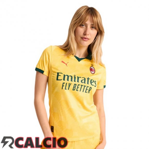 Terza Maglie Calcio AC Milan Donna Giallo 2025/2026