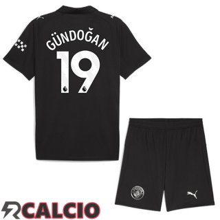 Seconda Maglia Manchester City (Ilkay Gündoğan 19) Bambino Nero 2025/2026