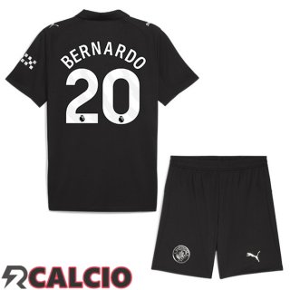 Seconda Maglia Manchester City (Bernardo Silva 20) Bambino Nero 2025/2026