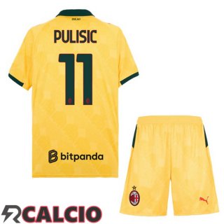 Terza Maglia AC Milan (Pulisic 11) Bambino Giallo 2025/2026