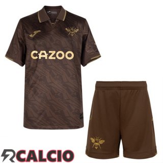 Seconda Maglie Calcio Brentford FC Bambino Marrone 2025/2026