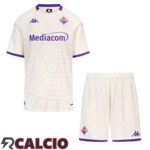 Seconda Maglie Calcio ACF Fiorentina Bambino Bianco 2025/2026