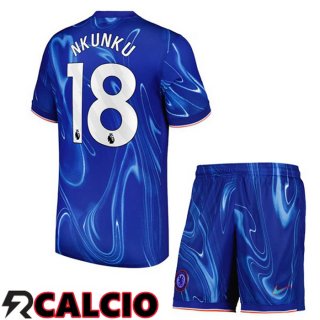 Prima Maglia FC Chelsea (Nkunku 18) Bambino Blu 2024/2025