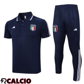 Maglia Polo Italia + Pantaloni Blu Reale 2023/2024