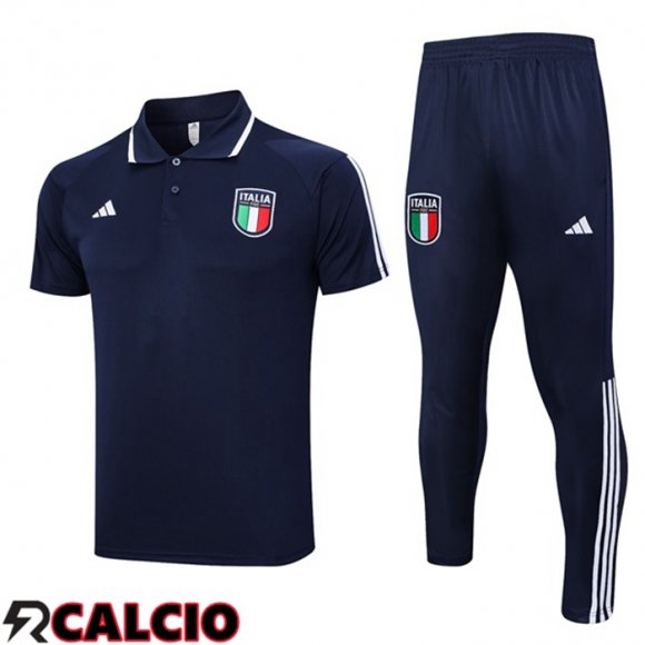 Maglia Polo Italia + Pantaloni Blu Reale 2023/2024
