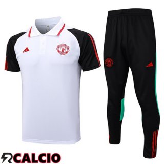 Maglia Polo Manchester United + Pantaloni Bianco 2023/2024