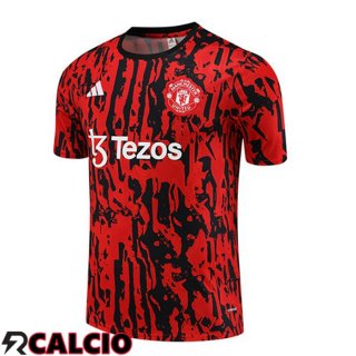T Shirt Allenamento Manchester United Nero Rosso 2023/2024