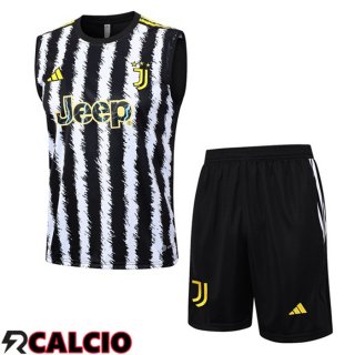 Canotta Calcio Juventus + Pantaloncini Nero Bianco 2023/2024