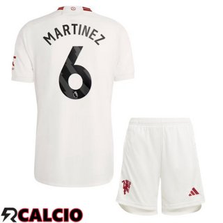 Terza Maglia Manchester United (Martinez 6) Bambino Bianco 2023/2024