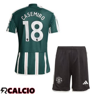 Seconda Maglia Manchester United (Casemiro 18) Bambino Verde 2023/2024