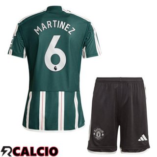 Seconda Maglia Manchester United (Martinez 6) Bambino Verde 2023/2024