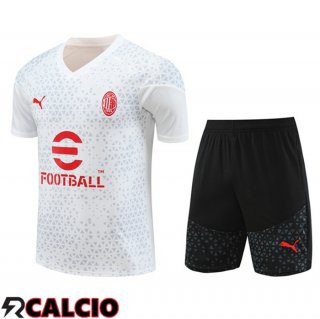 T Shirt Allenamento AC Milan + Pantaloncini Bianco 2023/2024