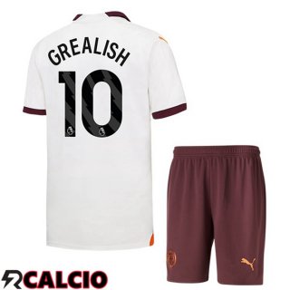 Seconda Maglia Manchester City (Jack Grealish 10) Bambino Bianco 2023/2024