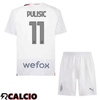 Seconda Maglia AC Milan (Pulisic 11) Bambino Bianco 2023/2024