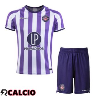 Prima Maglia Toulouse Bambino Viola Bianco 2023/2024