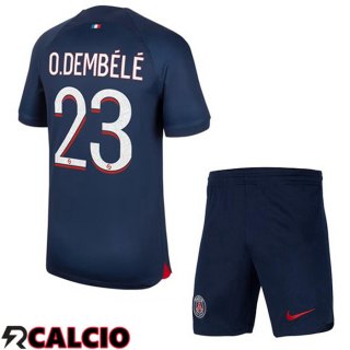 Prima Maglia Paris PSG (O.Dembélé 23) Bambino Blu Reale 2023/2024