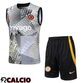 Canotta Calcio FC Chelsea + Pantaloncini Nero Bianco 2023/2024