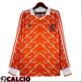 Prima Maglia Paesi Bassi Retro Manica Lunga Arancia 1988
