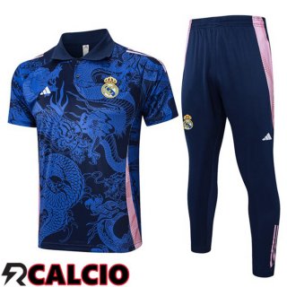 Insieme Polo Real Madrid + Pantaloni Blu Reale 2024/2025