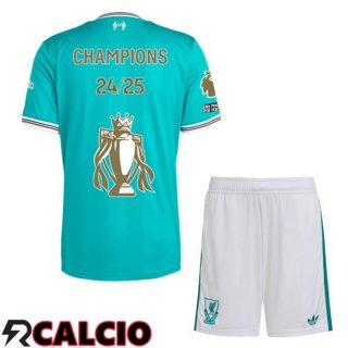 Terza Maglia FC Liverpool Bambino Champions Edizione Speciale Verde 2025/2026