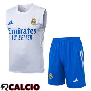 Canotta Allenamento Real Madrid + Pantaloncini Bianco 2025/2026