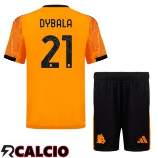 Seconda Maglia AS Roma (DYBALA 21) Bambino Giallo 2025/2026